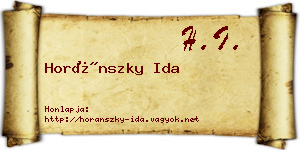 Horánszky Ida névjegykártya