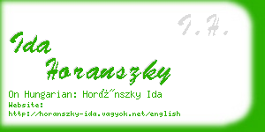 ida horanszky business card